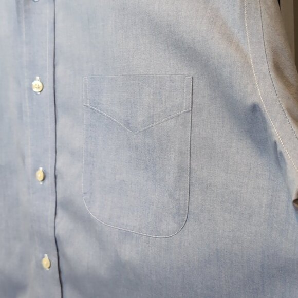 Vintage Brooks Brothers Dress Shirt Chambray Long Sleeve Non Iron Cotton 16 1/2 - Picture 12 of 12